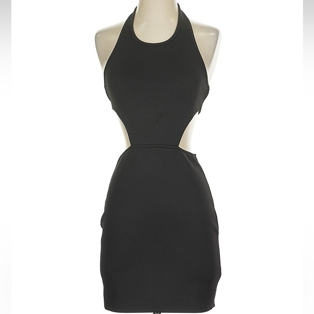 Tobi Black Backless Halter Dress